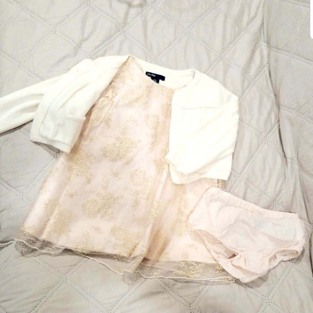 Baby Girl Dress and Cardigan